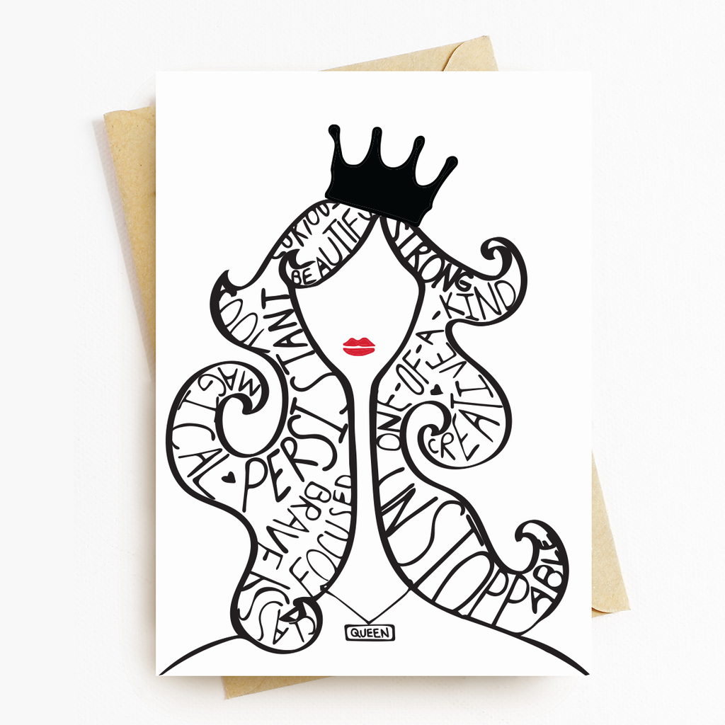 Queen Lady Motivational Greeting Card