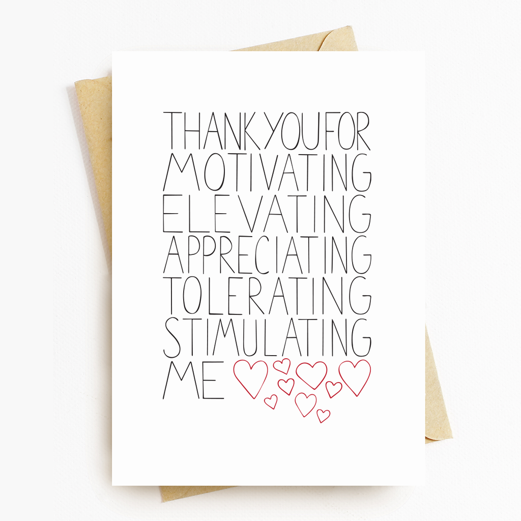 Thank You For Motivational Greeting Card